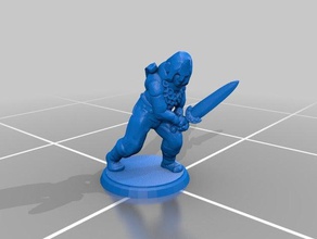 humano, elfo fighter em miniatura brinquedos & games d&d dnd masmorras e dragões elf lutador humanos mini pathfinder rpg 3d print model - Mito3D
