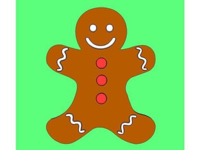 gingerbread man 2 art christmas cookie wslab 3d print model - Mito3D
