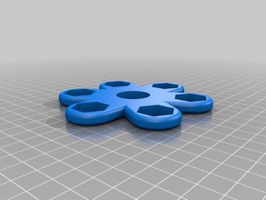6 ray 05 inch hex nut fidget spinner mechanical toys customized 3d print model - Mito3D