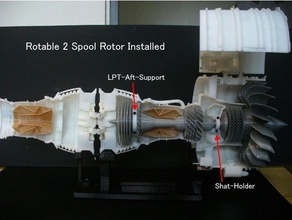 jet engine rotable 2 spool rotors engineering spools 3d print model - Mito3D
