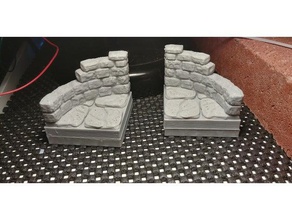 openforge curved wall magnetic base games dnd tiles 3d print model - Mito3D