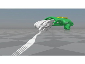 eklenti athomic laboratuvar protez sağ kaşık&çatal destek biyoloji atom lab çatal kaşık 3d print model - Mito3D