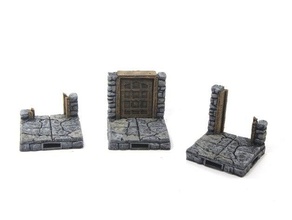 openforge 20 ruined wooden doorways toy & game accessories construction kit dnd tiles dungeon miniatures openforge2 openforgeckit pathfinder rpg tabletop terrain tile 3d print model - Mito3D