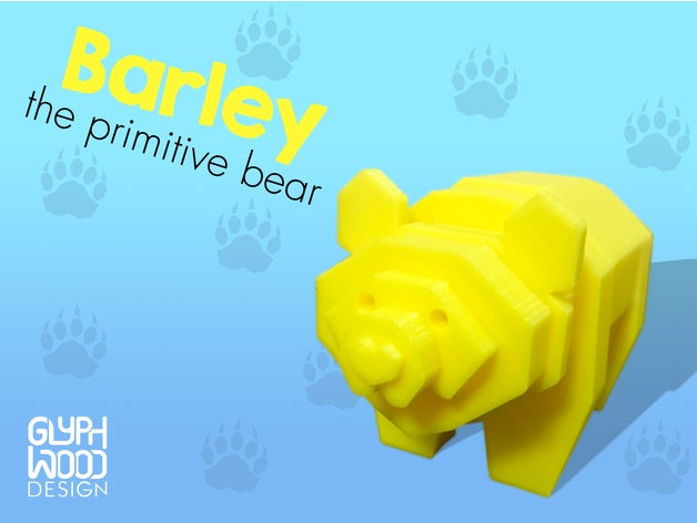 barley bear animals animal bears cute low poly simple toy 3D print model - Mito3D