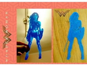 lithophane wonder woman art contraluz light lighting litofania relief relieve 3d print model - Mito3D