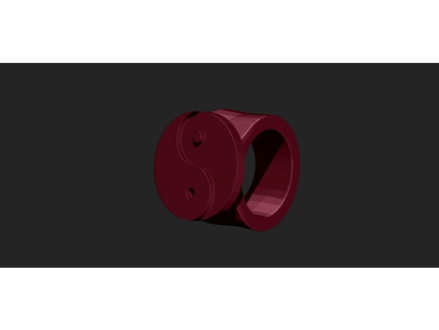 yin yang anillo de la moda 3d dragón accesorios para hombre mujer yinyang 3D print model - Mito3D