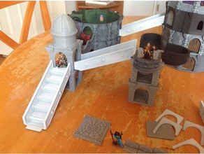 Torre de 12 lados acessório - ponte conectores plus brinquedos & games dragões masmorras e frostgrave miniatura o terreno wargame warhammer assistente 3d print model - Mito3D