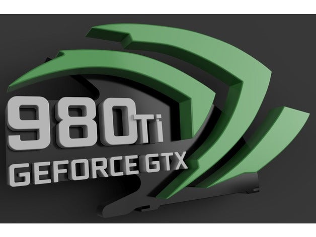 gpu nvidia il supporto 980 ti computer Logo 3d 980ti fusion360 fusion 360 geforce graphicscard logo pc 3D print model - Mito3D