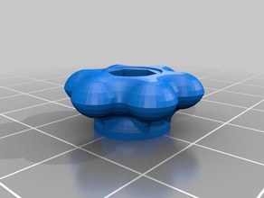 my customized smooth n' curvy star knob 3 parts 3d print model - Mito3D