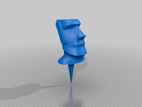 moai de isla pascua la cabeza espiga planta La impresión en 3d 3d print model - Mito3D