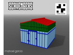 pequeño establo juguetes y accesorios de juego edificio miniatura del paisaje voxel wargame terreno 3d print model - Mito3D