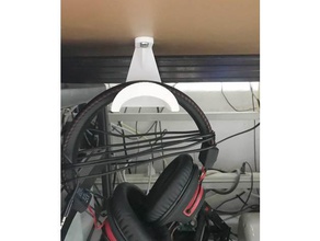 sous le bureau patte de suspension pour casque l'audio cintre d'écoute titulaire fixation 3d print model - Mito3D