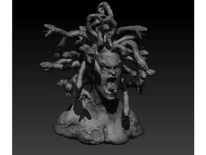 medusa-Büste Kreaturen Ungeheuer Kreatur Griechisch griechischen Skulptur medusa Mythos Mythologie Schlange 3d print model - Mito3D