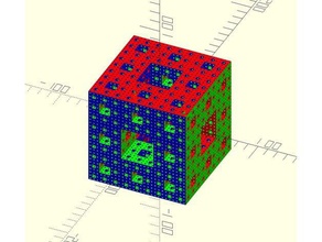 fast menger sponge openscad math art 3d print model - Mito3D