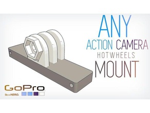 jede gopro-Stil-Kamera hotwheels montieren 3d-drucken alle anz Kamera Auto go pro gehen rpo gopro held hot mount Sitzung einige stand - Spielzeug track aktualisiert Räder 3d print model - Mito3D