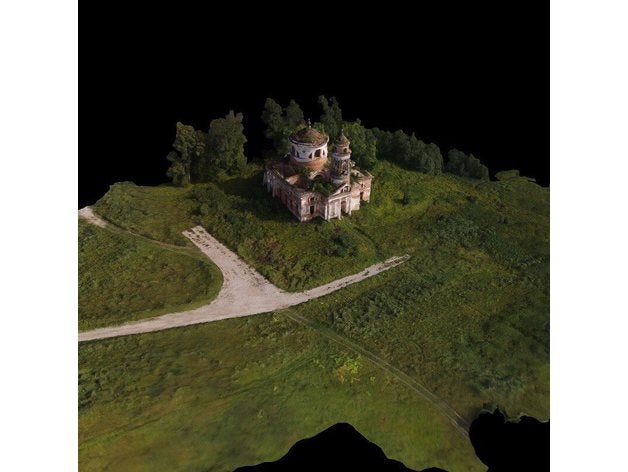 Ruinen Znamenskaja Kirche Gebäude & Strukturen Photogrammetrie Russland 3D print model - Mito3D