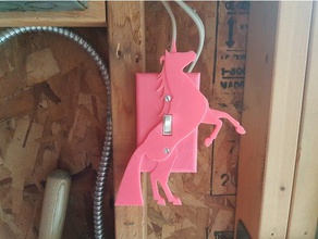 unicorn light switch cover plate 3d printing 3d print model - Mito3D