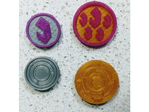 netrunner credits 1 & 5 toy game accessories boardgame token 3d print model - Mito3D