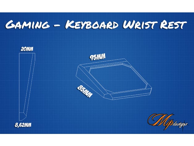 gaming keyboard wrist rest computer game mechanical pc 3D print model - Mito3D