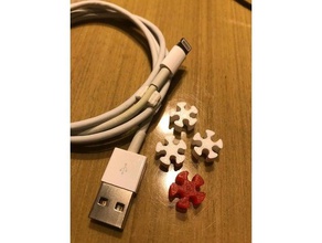 flocon de neige câble usb l'organisateur les gadgets apple clip la gestion des câbles organisateur voyage 3d print model - Mito3D