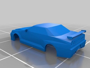 low-poly nissan skyline gt-r r34 shell vehicles gtr low poly 3d print model - Mito3D