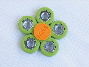flor como fidget tuercas m10 juguetes mecánicos mano spinner hilanderos 3d print model - Mito3D