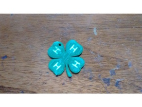 4-h clover keychain signs & logos 3d print model - Mito3D