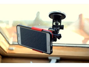 gopro smartphone de la abrazadera el teléfono móvil monte soporte para montaje taza succión ventosa 3d print model - Mito3D