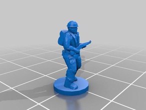 homens do exército chamas guerra única versão pessoas 3d print model - Mito3D
