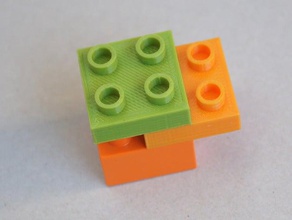 lego duplo - compatible ladrillo 2x2 1 2 altura juguetes de construcción personalizado 3d print model - Mito3D