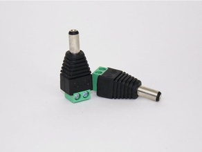 dc 55 male plug electronics 55mm cctv connector 3d print model - Mito3D