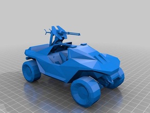 warthog de halo 2 ruedas dirección La impresión en 3d 3d print model - Mito3D