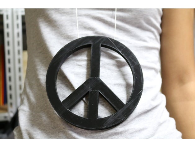 peace accessories 3d neacklace peaceful sign symbol 3D print model - Mito3D