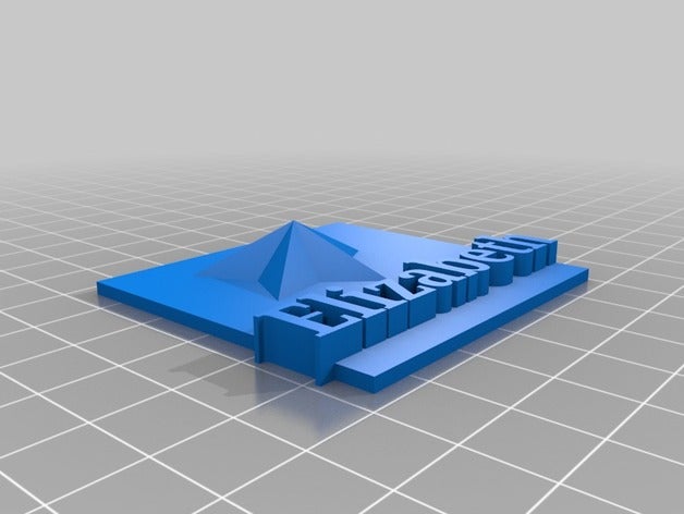 elizabeth nom de la plaque bleue L'impression 3d 3D print model - Mito3D