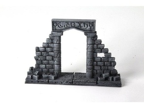 openforge 20 ruined arcane archway toy & game accessories dnd tiles dungeon frostgrave miniatures openforge2 pathfinder rpg tabletop terrain tile 3d print model - Mito3D