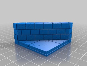 openforge 20 cut stone diagonal half walls toy & game accessories 3d slash dungeons rpg tiles 3d print model - Mito3D