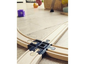 brio wooden train crossing track interlocking construction toys 3d print model - Mito3D