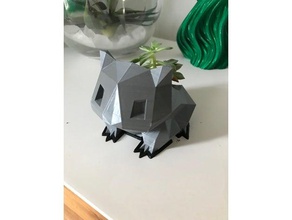 low poly bulbasaur plantador bandeja de recolha água decoração 3d print model - Mito3D