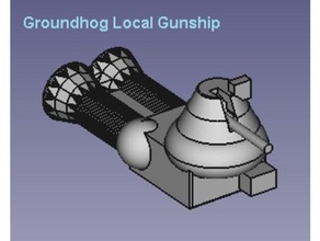 groundhog class local gunship vehicles spaceship 3d print model - Mito3D