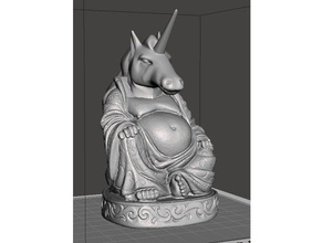 buddhacorn sculture il buddha remix statua unicorno 3d print model - Mito3D