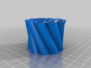 my customized double row penholder office 3d print model - Mito3D