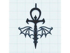 vampire ankh pendant 3d printing bat death goth gothic jewellery necklace pendants vampires 3d print model - Mito3D