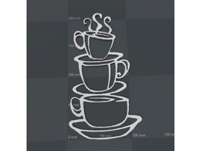 Kaffee-Tassen-silhouette 2d-Kunst Kaffee Kaffee-Tasse Kaffeebecher Dekoration silhouette 3d print model - Mito3D