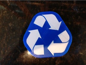 2-cor do logótipo de reciclagem sinais e logotipos 3d print model - Mito3D