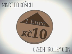 10 k 1 euro - shopping cart coin 3d printing eur czk 10czk czech free fullcolorplastic germany plastic republic slovakia 3d print model - Mito3D
