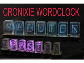 cronixie wordclock electronics acrylic clock diamex digidot diy lasercut led neopixel plexiglass rgb time ws2812 3d print model - Mito3D