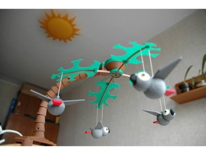 baby mobile Papageien Spielzeug & Spiele parrot 3d print model - Mito3D