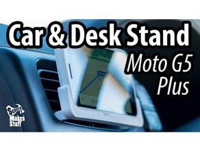 car desk stand moto g5 plus landscape mobile phone bumper case mount lenovo holder motorola motog g smartphone vent 3d print model - Mito3D