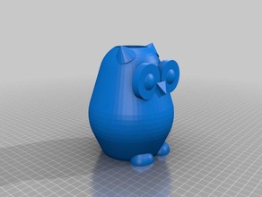 corujinha vaso decoración personalizado 3d print model - Mito3D