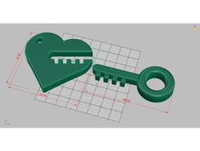 cuore - chiave della catena i portachiavi heartkey l'amore si keychain amore 3d print model - Mito3D